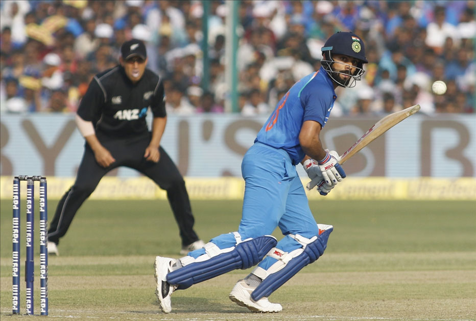 Indian captain Virat Kohli in action during the third ODI match between India and New Zealand at Green Park Stadium in Kanpur. Indian captain Virat Kohli in action during the third ODI match between India and New Zealand at Green Park Stadium in Kanpur.