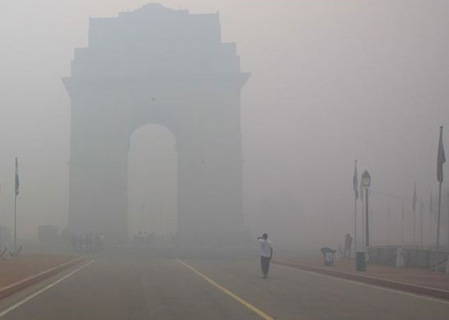 Due to smog the visibility remained low. Due to smog the visibility remained low.