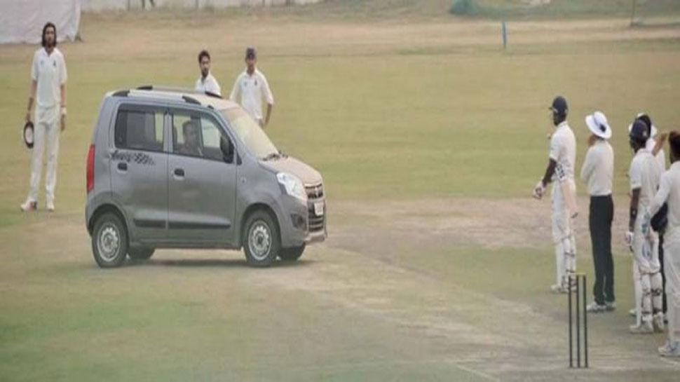 Car on the pitch Car on the pitch