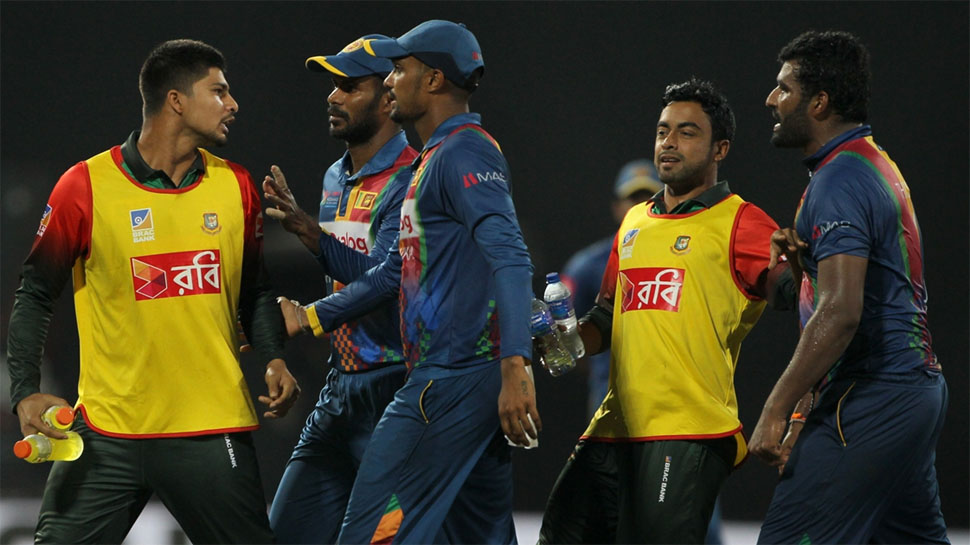 VIDEO : श्रीलंका-बांग्लादेश मैच में शर्मनाक वाकया, मैदान में भिड़ गए दोनों टीमों के खिलाड़ी 