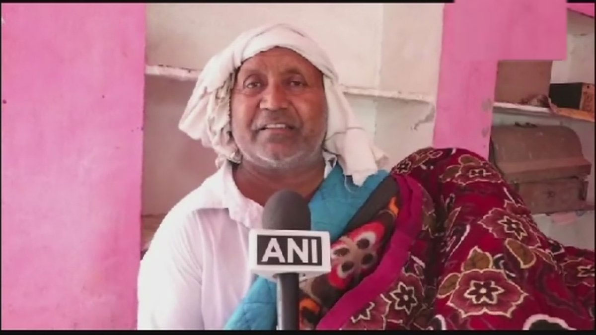 Mahendragarh: A Man Santram feels cold during summers