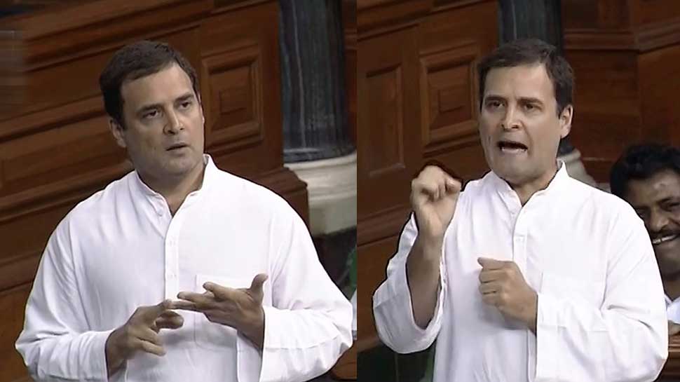 Rahul Gandhi Winks after No Confidence Motion Speech and hugging PM Narendra Modi
