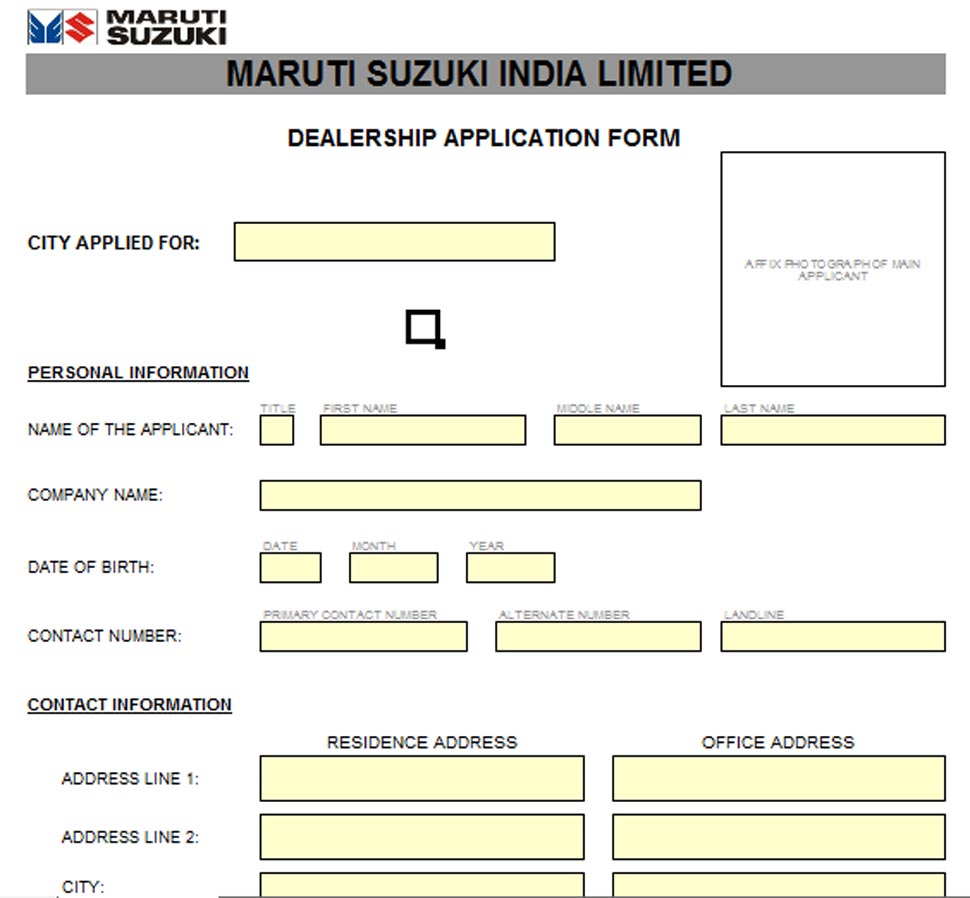 Business opportunity with Maruti Suzuki India