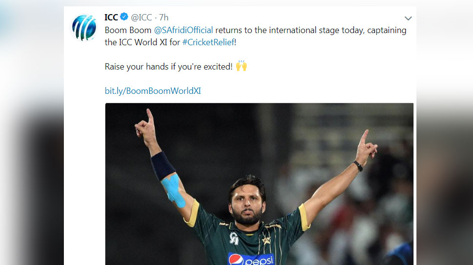 Shahid Afridi will captain world XI