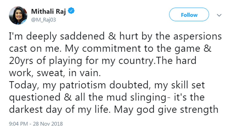 Mithali Raj on her controversy