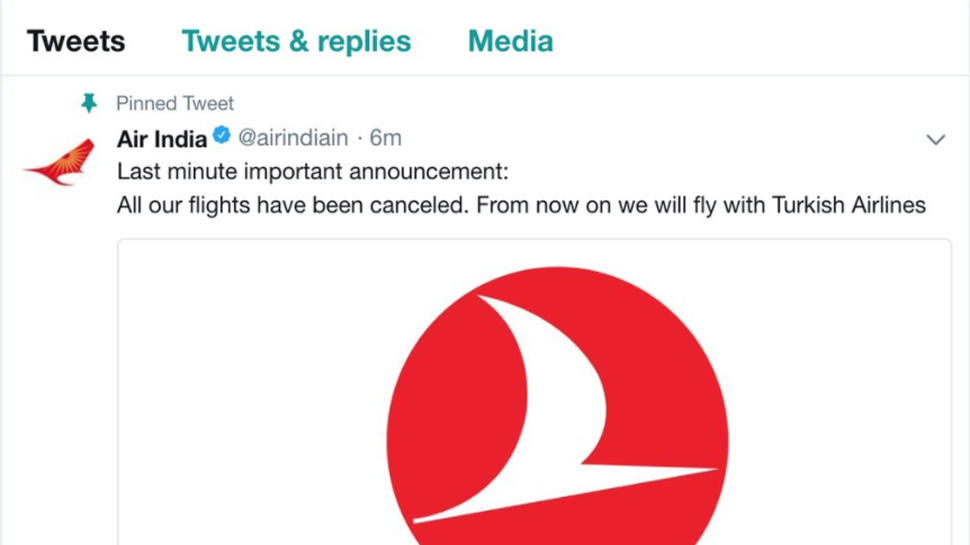 air india, air india twitter account