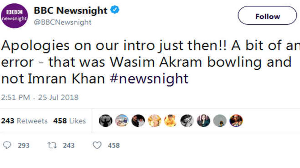 BBC apologises for confusing Imran Khan with Wasim Akram