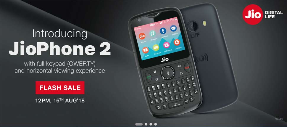 जियो फोन 2, Jio phone 2, jio phone 2 flash sale, jio phone 2 features, जियो फोन 2 फ्लैश सेल