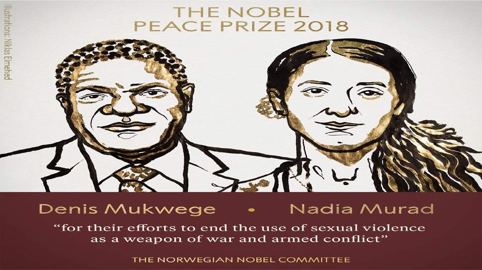 DR Congo&#039;s Dr Mukwege and Yazidi campaigner Nadia Murad  win Nobel Peace Prize