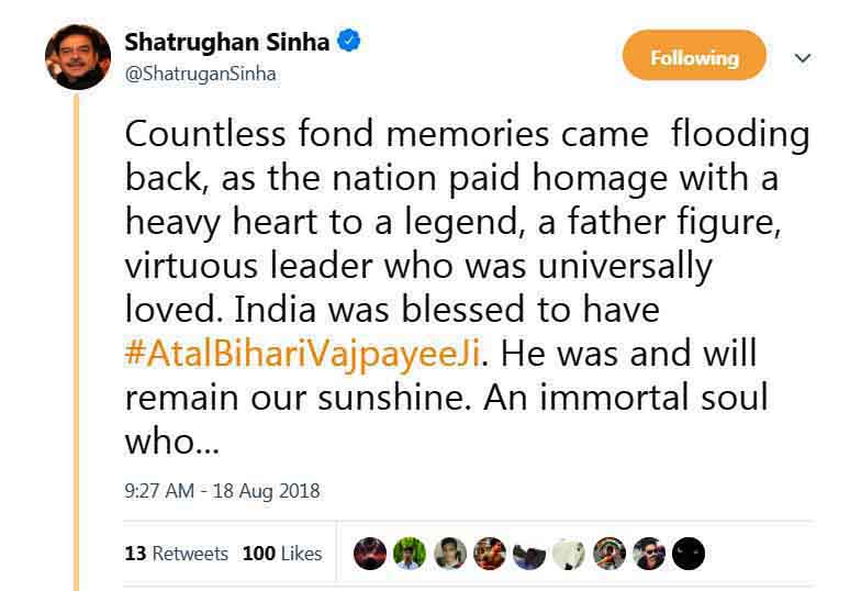 Shatrughan Sinha ‏