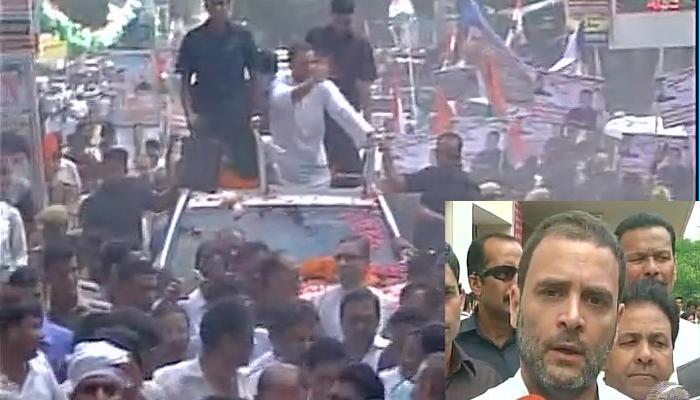 राहुल ने गोरखपुर में किया रोड शो, किसानों की समस्याओं पर केंद्र को घेरा राहुल ने गोरखपुर में किया रोड शो, किसानों की समस्याओं पर केंद्र को घेरा