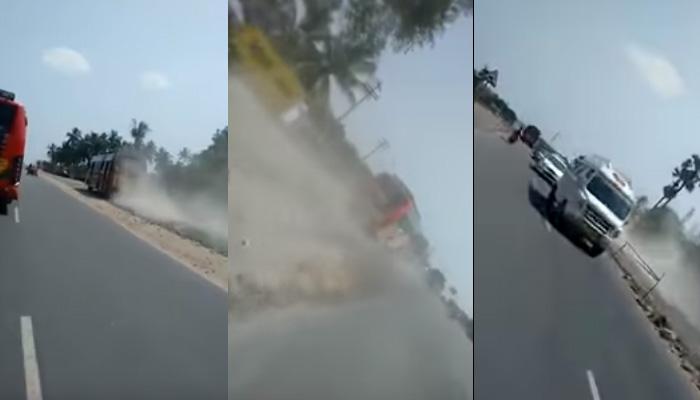 दो बसों की खतरनाक और जानलेवा रेसिंग, सोशल मीडिया पर वीडियो वायरल दो बसों की खतरनाक और जानलेवा रेसिंग, सोशल मीडिया पर वीडियो वायरल