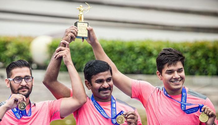 कंपाउंड तीरंदाजों ने विश्व कप के पहले चरण में पुरूष टीम स्पर्धा का स्वर्ण जीता कंपाउंड तीरंदाजों ने विश्व कप के पहले चरण में पुरूष टीम स्पर्धा का स्वर्ण जीता