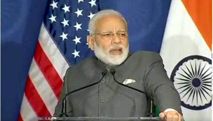 तीन साल में मेरी सरकार पर एक भी दाग़ या धब्बा नहीं, मोदी ने भारतीय-अमेरिकी समुदाय से कहा तीन साल में मेरी सरकार पर एक भी दाग़ या धब्बा नहीं, मोदी ने भारतीय-अमेरिकी समुदाय से कहा