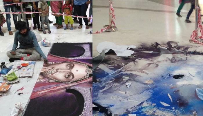 'जय श्री राम' के नारे लगाकर लोगों ने रौंदी 'पद्मावती' की रंगोली! 'जय श्री राम' के नारे लगाकर लोगों ने रौंदी 'पद्मावती' की रंगोली!