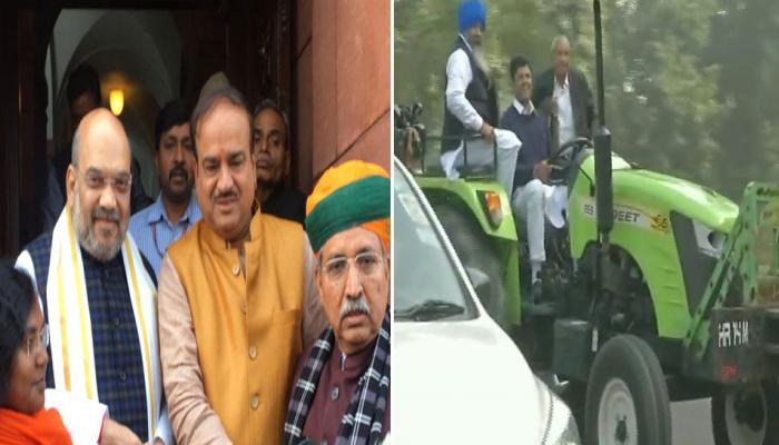 संसद का शीतकालीन सत्र : अमित शाह ने पहली बार रखा कदम, तो दुष्यंत चौटाला निकले ट्रैक्टर पर संसद का शीतकालीन सत्र : अमित शाह ने पहली बार रखा कदम, तो दुष्यंत चौटाला निकले ट्रैक्टर पर