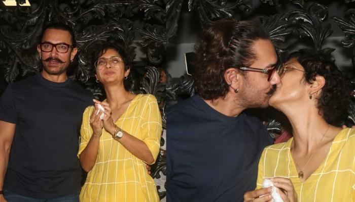 Happy Birthday Aamir Khan celebrates his birthday with wife Kiran Rao With a Kiss Happy Birthday Aamir Khan celebrates his birthday with wife Kiran Rao With a Kiss