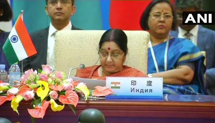 चीन : SEO बैठक में बिना नाम लिए पाकिस्तान पर सुषमा का निशाना, कहा- 'मानवाधिकारों का दुश्मन है आतंकवाद' चीन : SEO बैठक में बिना नाम लिए पाकिस्तान पर सुषमा का निशाना, कहा- 'मानवाधिकारों का दुश्मन है आतंकवाद'