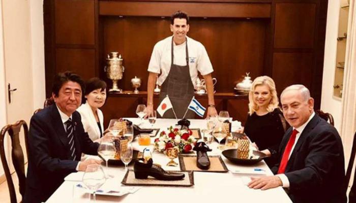 Israel criticises for serving dessert in shoes to Japanese PM Shinzo Abe Israel criticises for serving dessert in shoes to Japanese PM Shinzo Abe