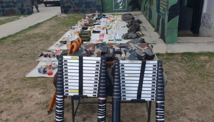 A collapsible ladder recovered from terrorists attempting to enter in Keran sector of J&K A collapsible ladder recovered from terrorists attempting to enter in Keran sector of J&K
