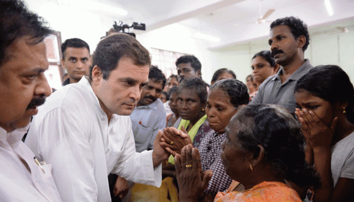 Rahul Gandhi waits for takeoff of air ambulance at runway in Kerala Rahul Gandhi waits for takeoff of air ambulance at runway in Kerala