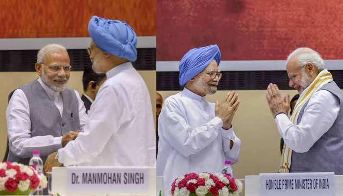 जब मंच पर PM मोदी और EX पीएम मनमोहन सिंह का हुआ सामना, जानें फिर क्या हुआ? जब मंच पर PM मोदी और EX पीएम मनमोहन सिंह का हुआ सामना, जानें फिर क्या हुआ?