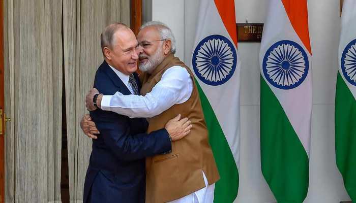 annual summit held in new delhi between India Russia narendra modi welcomed Vladimir Putin annual summit held in new delhi between India Russia narendra modi welcomed Vladimir Putin