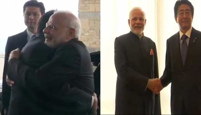 जापान पहुंचे पीएम मोदी का शिंजो आबे ने गले लगाकर किया स्वागत, दोपहर में होगी वार्ता जापान पहुंचे पीएम मोदी का शिंजो आबे ने गले लगाकर किया स्वागत, दोपहर में होगी वार्ता